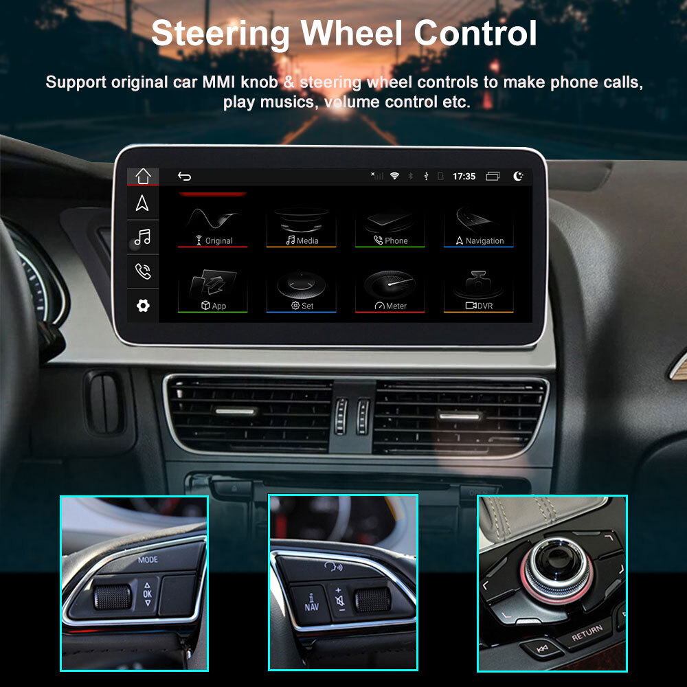 8.8″HD Car Stereo Player for Audi A4 A5 2009-2015 GPS Phonelink Wireless Carplay