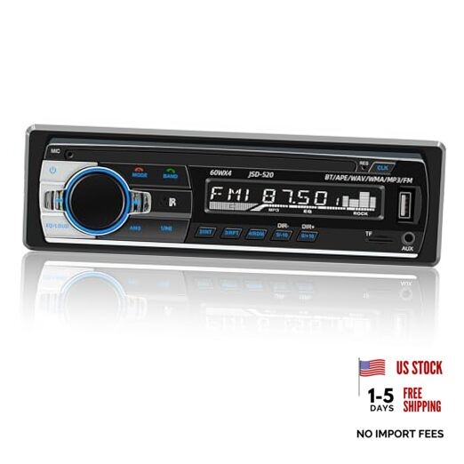 JSD-520 Car Stereo Audio Single Din Bluetooth Handsfree FM Radio Receiver USB