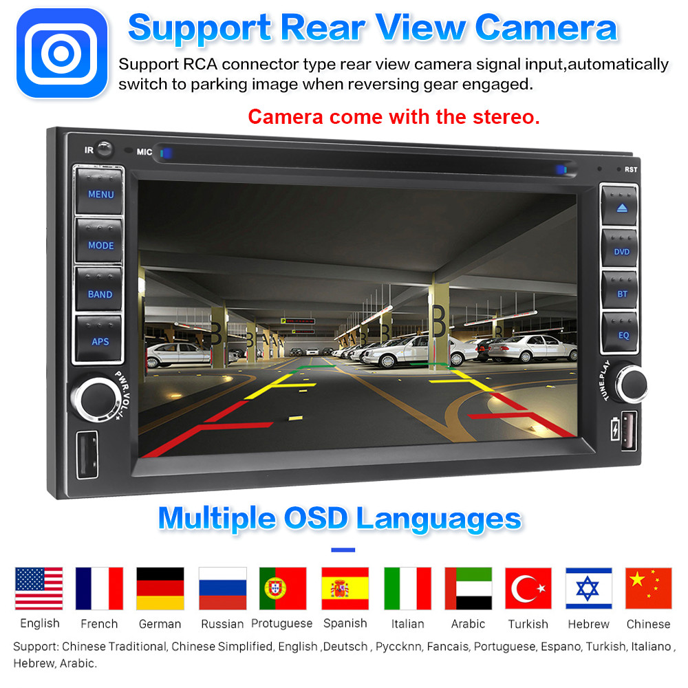 6.2” 2Din Auto-Stereo-CD-DVD-Player Wireless Carplay Android Auto GPS Navi AM
