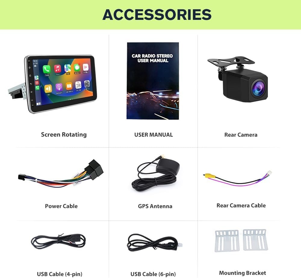 10 Inch Bluetooth Car Stereo with GPS & Rear Camera Integration – Modern Upgrade