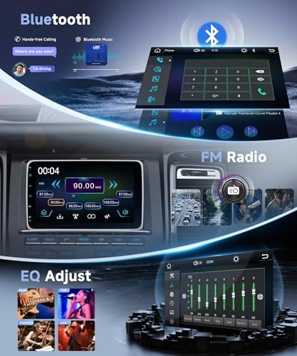 Single Din Car Stereo with Wireless A-pple 10 Inch with Adjustable Screen
