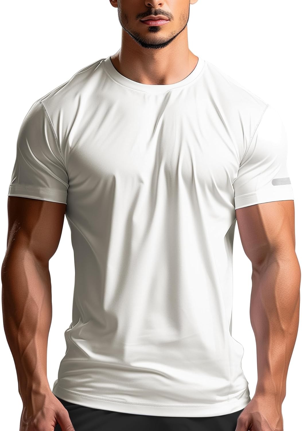 Mens Workout Shirts Fitted, Quick Dry Gym Tshirts Running Athletic Top Moisture