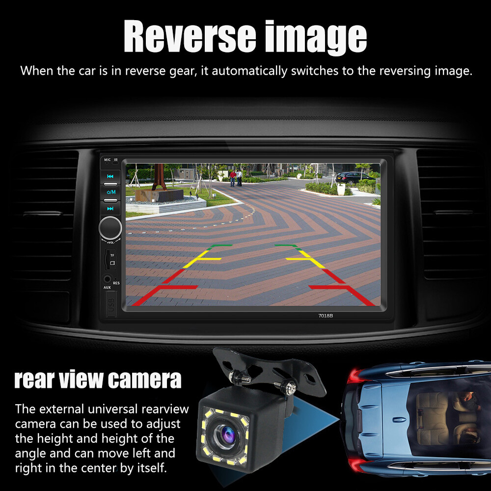2 Din Radio Estereo Para Carro Auto MP5 Pantalla Tactil Bluetooth FM USB+Camara