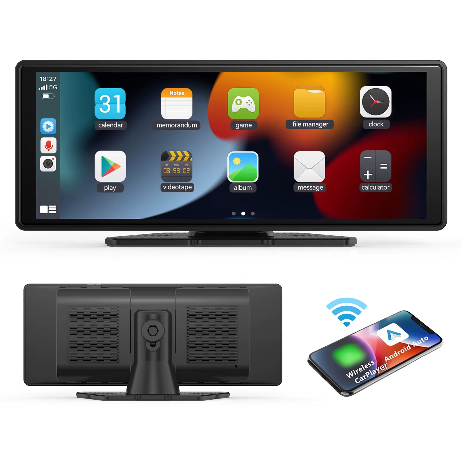 7″ HD Touch Screen Car Audio Receiver Wireless CarPlay Android Auto Display