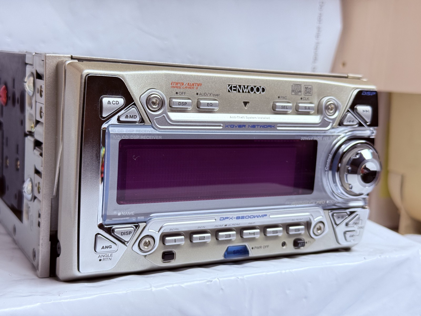 Kenwood DPX-8200WMP 2DIN Car Audio CD MD MP3 AUX Player Tested JDM Japan