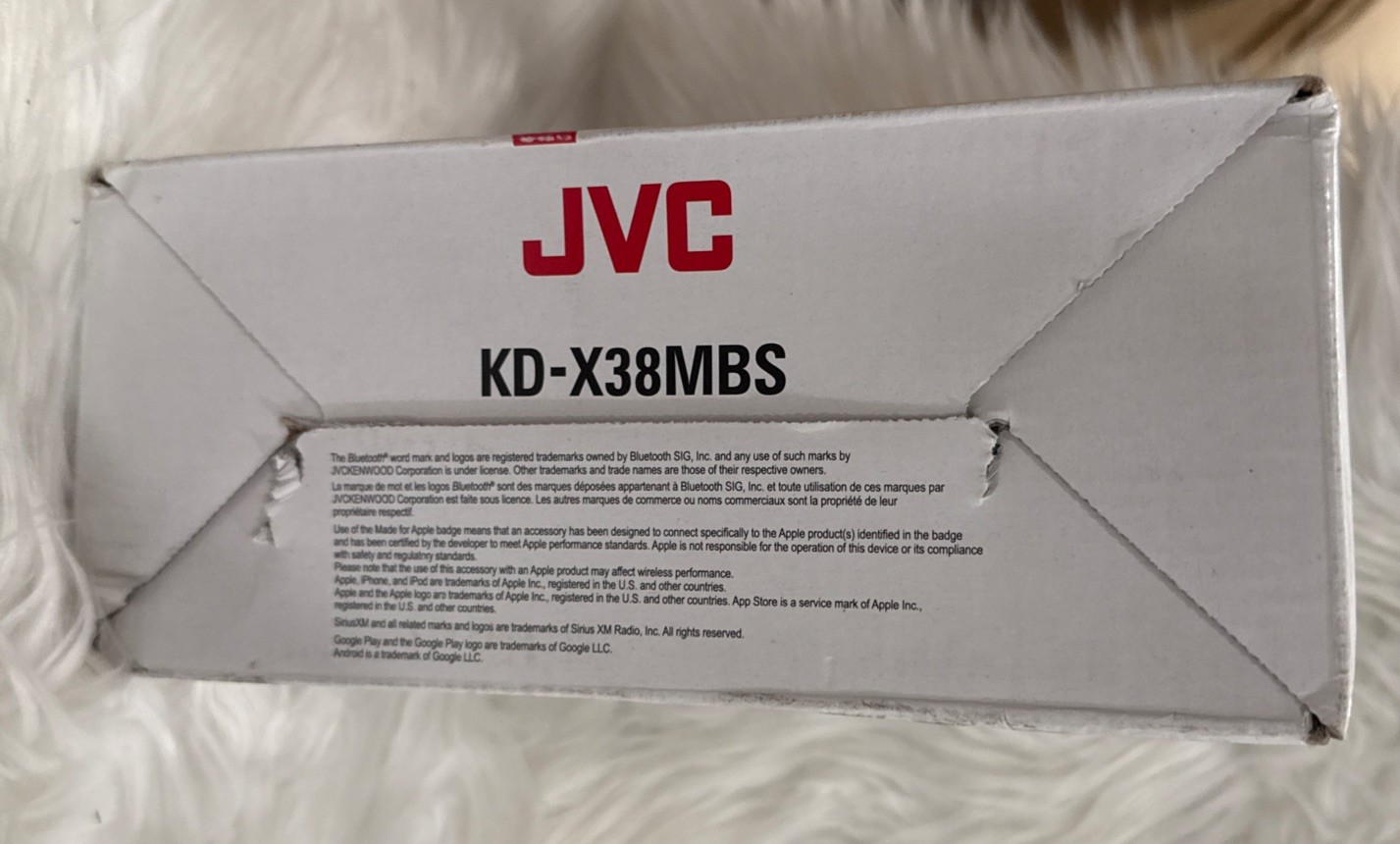 JVC KD-X38MBS Single DIN Marine MotorSport Bluetooth USB AUX LED- OPEN BOX!
