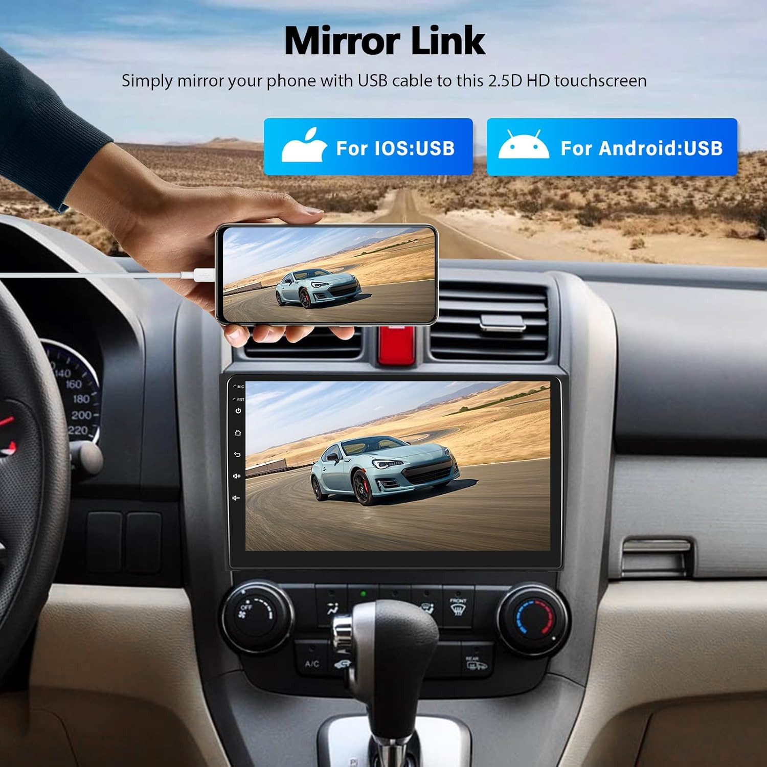 Car Stereo for Honda CRV 2007-2011 Car Radio,Mp5 Player with Apple Carplay Andro