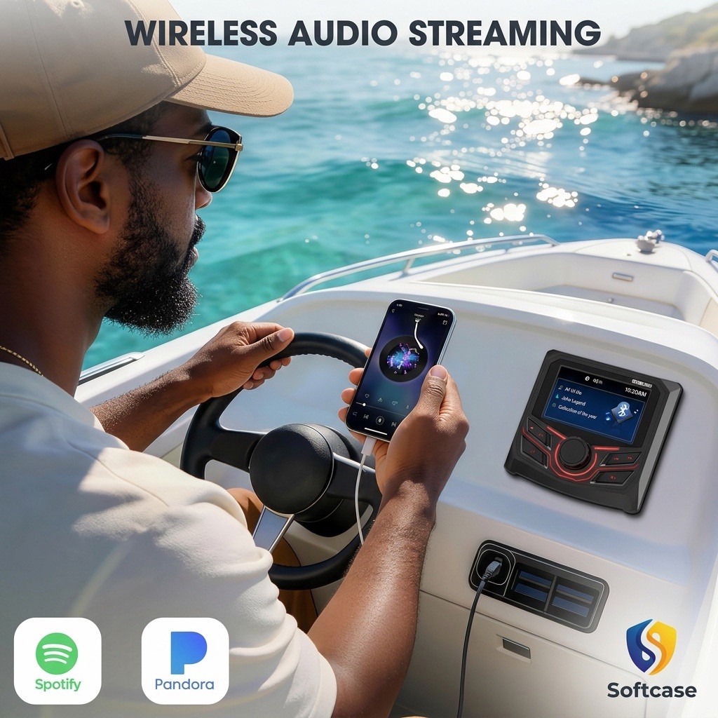 4.1in Waterproof Marine Stereo – Audio MP4/MP5 Video Player, Radio, Bluetooth