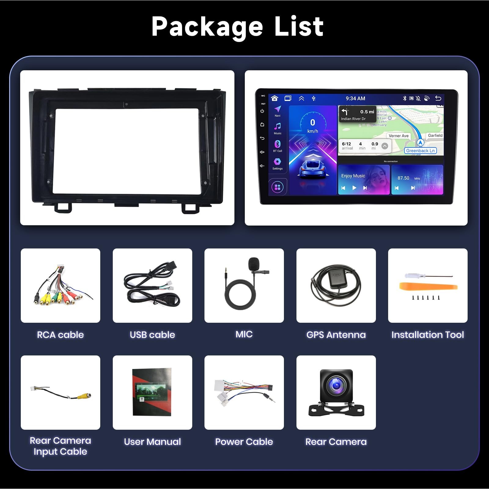 Podofo 2G64G Radio For Honda Crv 2007-2011 Adroid 13 Car Stereo Wireless