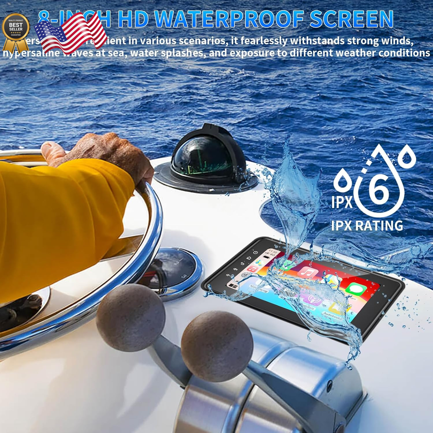 Geloo 2024 Newest Marine Stereo with Wireless CarPlay and Android Auto Porta..