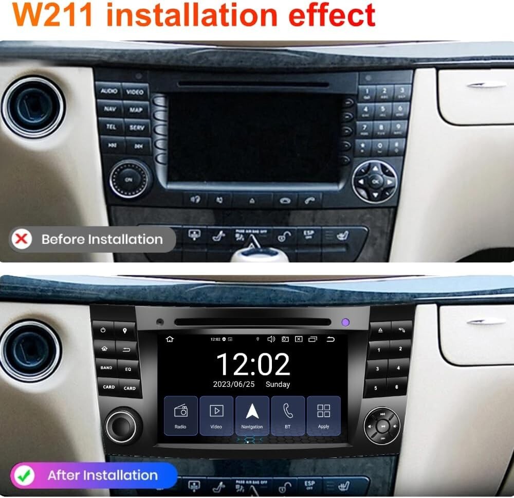 AMASE AUDIO Real Android 13 Octa Core (4GB+64GB) Car Radio, in-Dash DVD Player