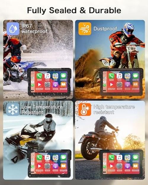 2026 7″ Carplay Motorcycle for BMW Apple Carplay & Android Auto, Portable HD