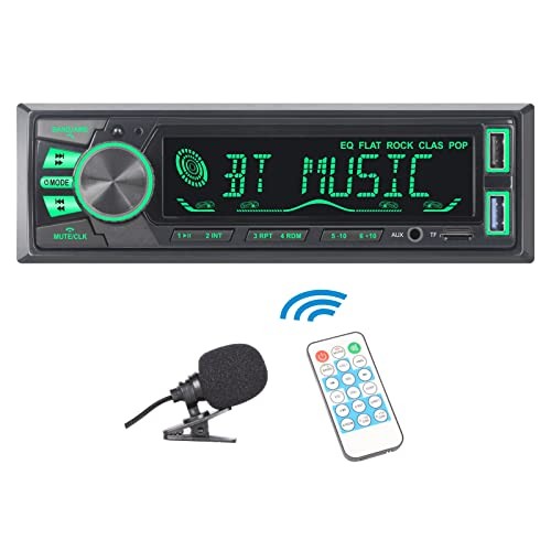 Car Stereo Bluetooth LCD Audio Radio with Brightness Adjustment APP Single Din