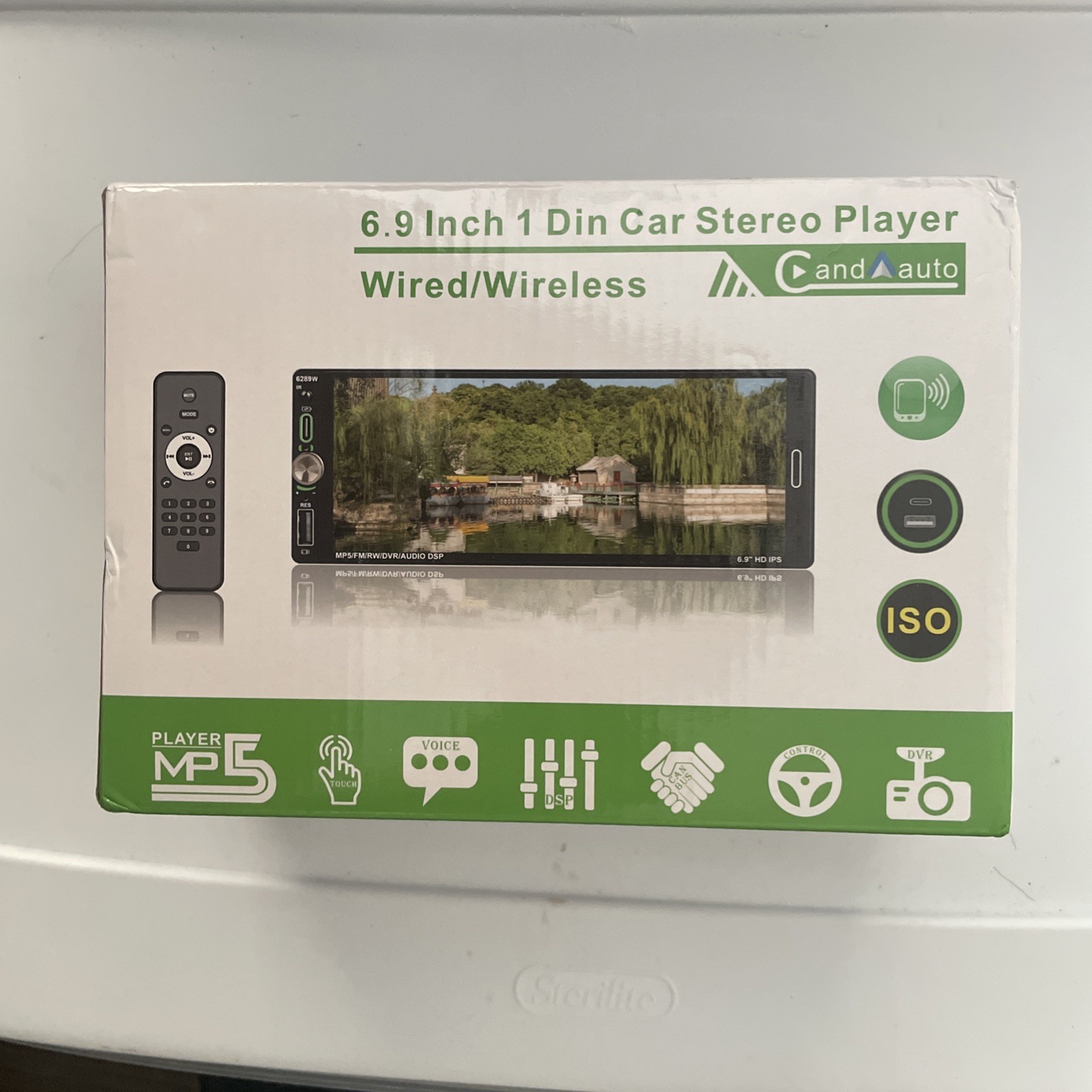 6.9 INCH ONE DIN CAR STEREO PLAYER, TOUCH SCREEN (COMPATIBLE WITH CARPLAY)