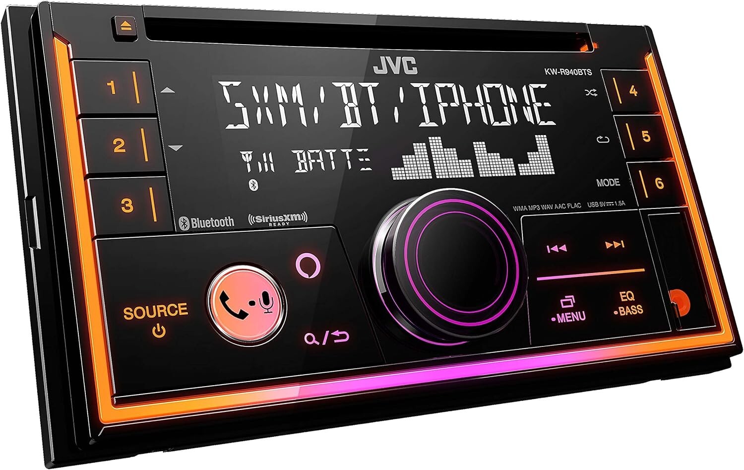 JVC KW-R940BTS Bluetooth Car Stereo Receiver with USB Port LCD Display AM/FM