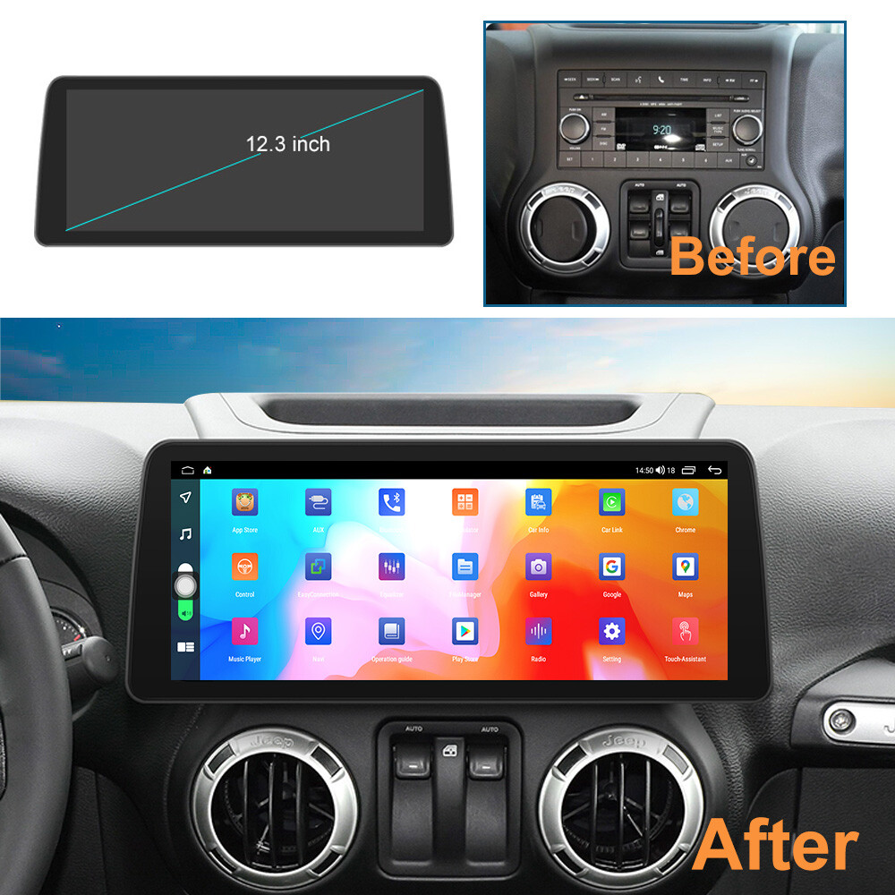 6+128G Android 10 Car Radio Multimedia Video Player For Jeep Wrangler 2011-2017