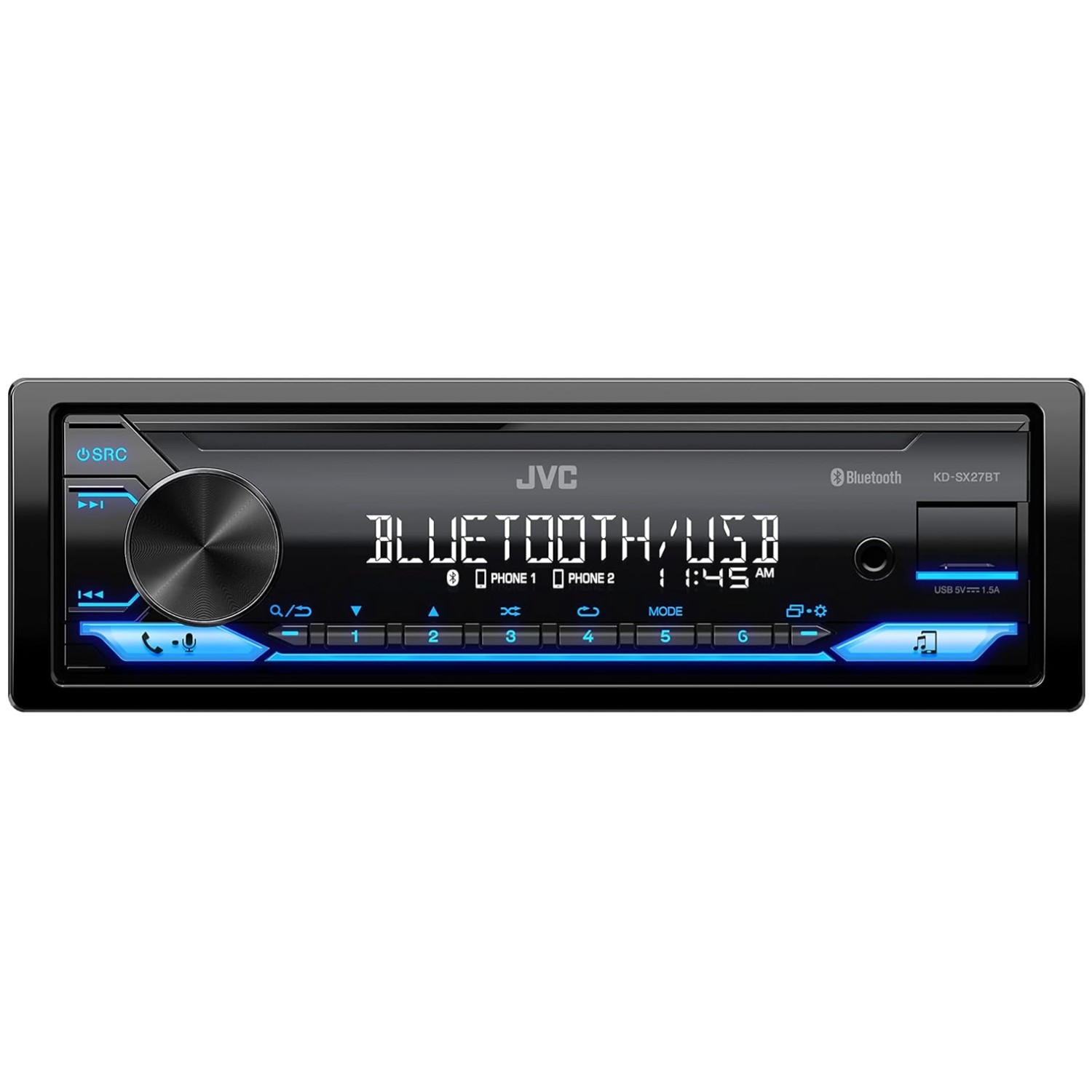 Car Stereo Receiver with Bluetooth, USB Charging, Remote App