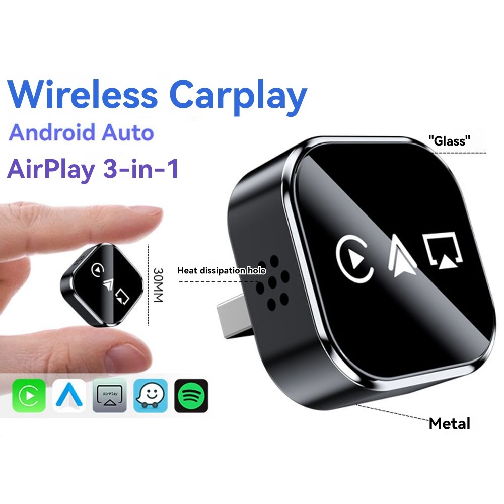 3in1 Carplay Adapter AirPlay Carplay Android Auto USB Dongle Plug and Play9700