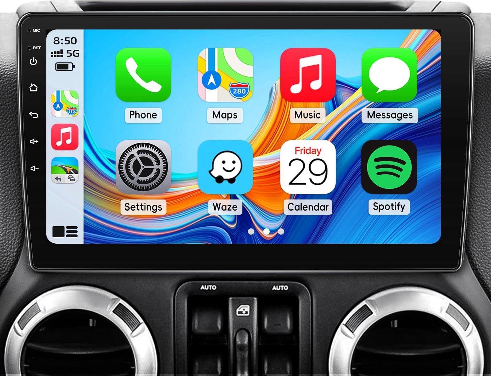 10 Inch Car Stereo for Jeep Wrangler JK 2007-2018 Wireless CarPlay Backup Camera
