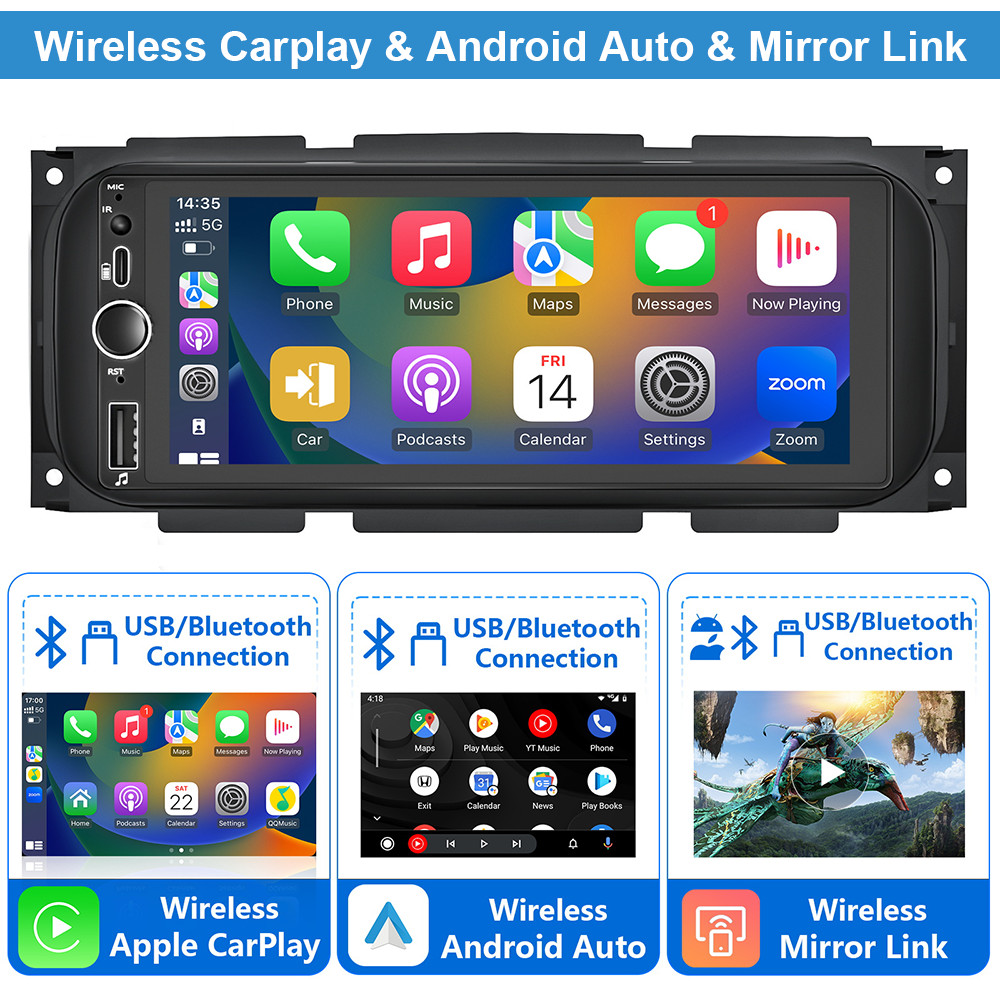 For 2002-2007 Jeep Liberty KJ Android 15 Carplay Car Stereo Radio GPS Navi WIFI