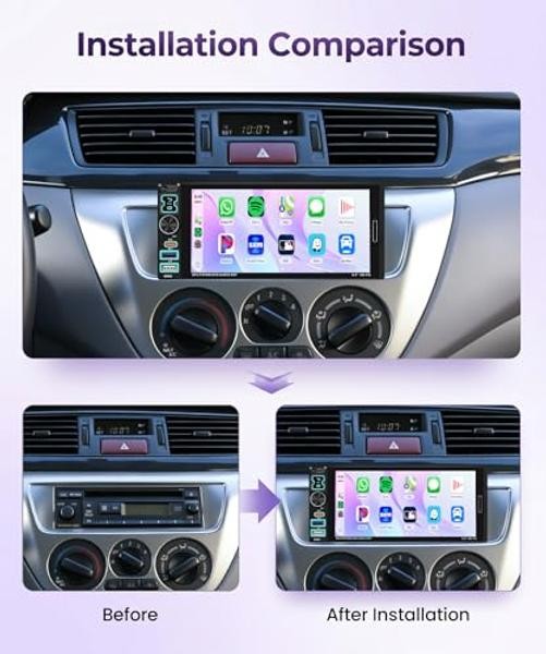Car Stereo Single Din CarPlay Android Auto, 1 Din Car 6.9 inch Wired Carplay