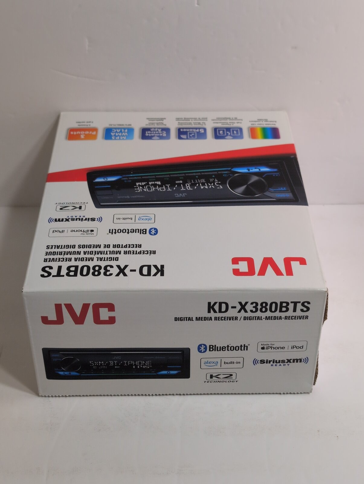 JVC KD-X380BTS Media Receiver w/ Bluetooth/USB/SiriusXM/Alexa/13-Band EQ