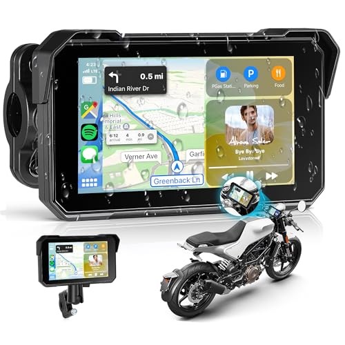 5 Inch Portable Wireless CarPlay & Android Auto Motorcycle Screen IP68