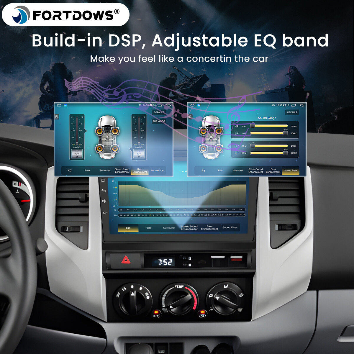 4+64GB Android 13.0 For TOYOTA TACOMA 2005-2013 CarPlay Stereo Radio Navigation