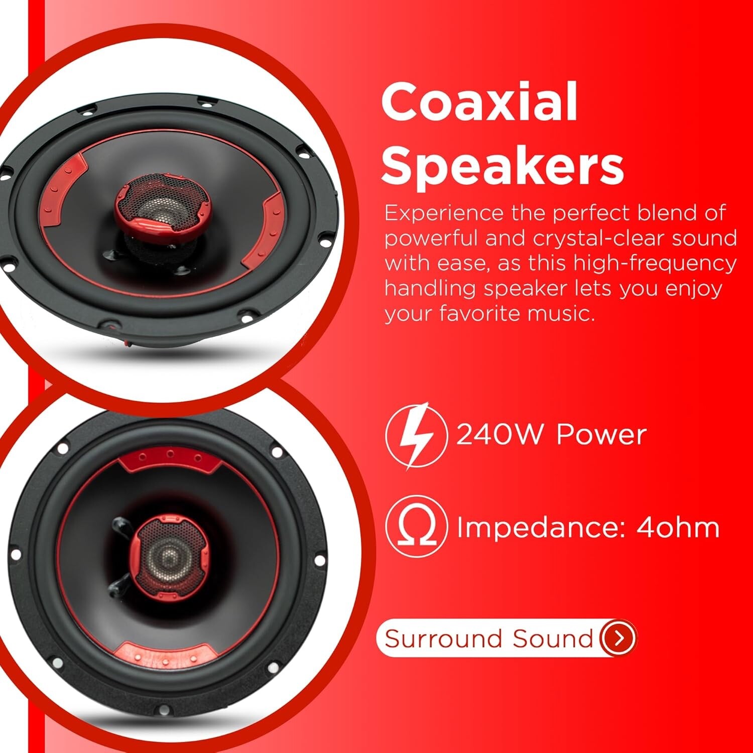 4x MB Quart 480W Pair 6.5″ Front/Rear Speakers for 2007-2013 Sierra/Silverado