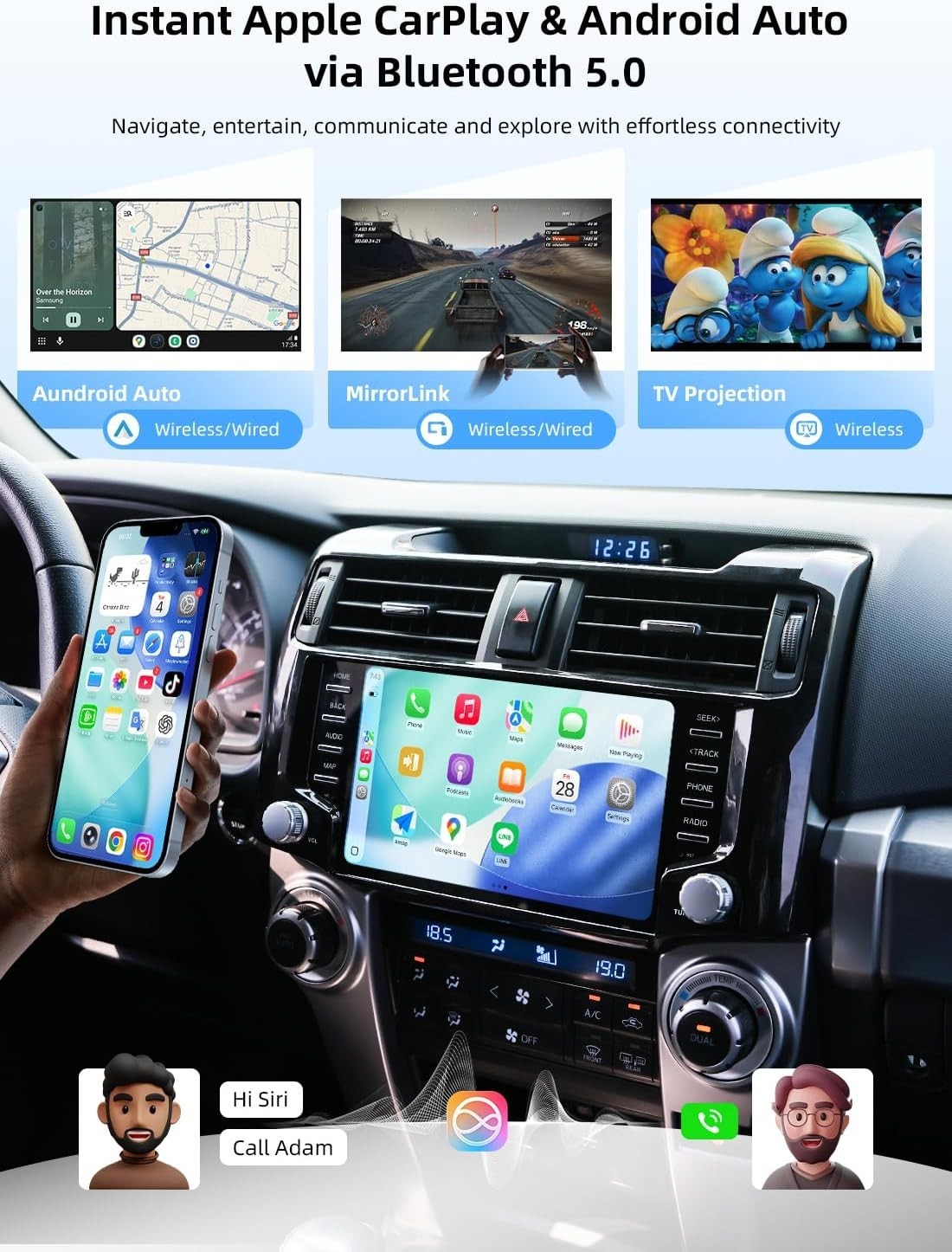 Dasaita 8+256GB Car Stereo for Toyota 4Runner 2010-2023 Android 13 WiFi Radio