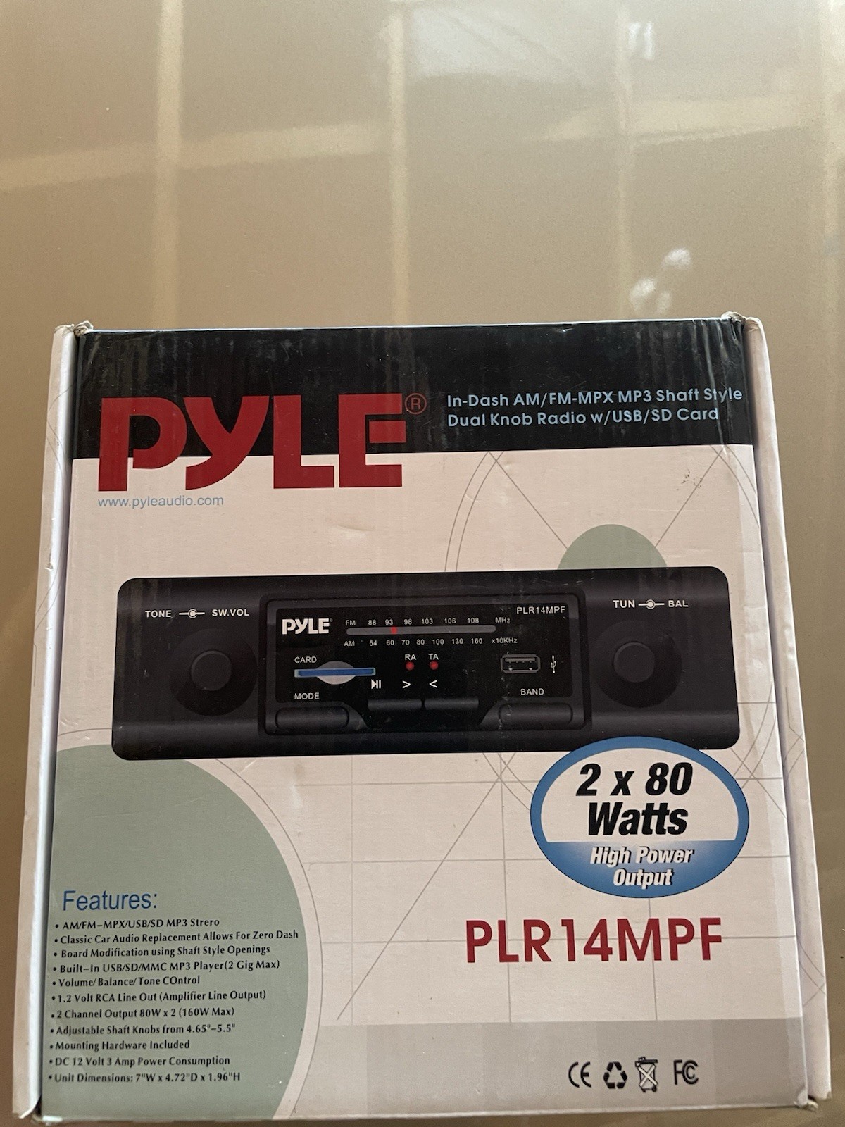 Pyle PLR14MPF 1 DIN In-Dash AM/FM MP3 Car Stereo USB SD AUX Input