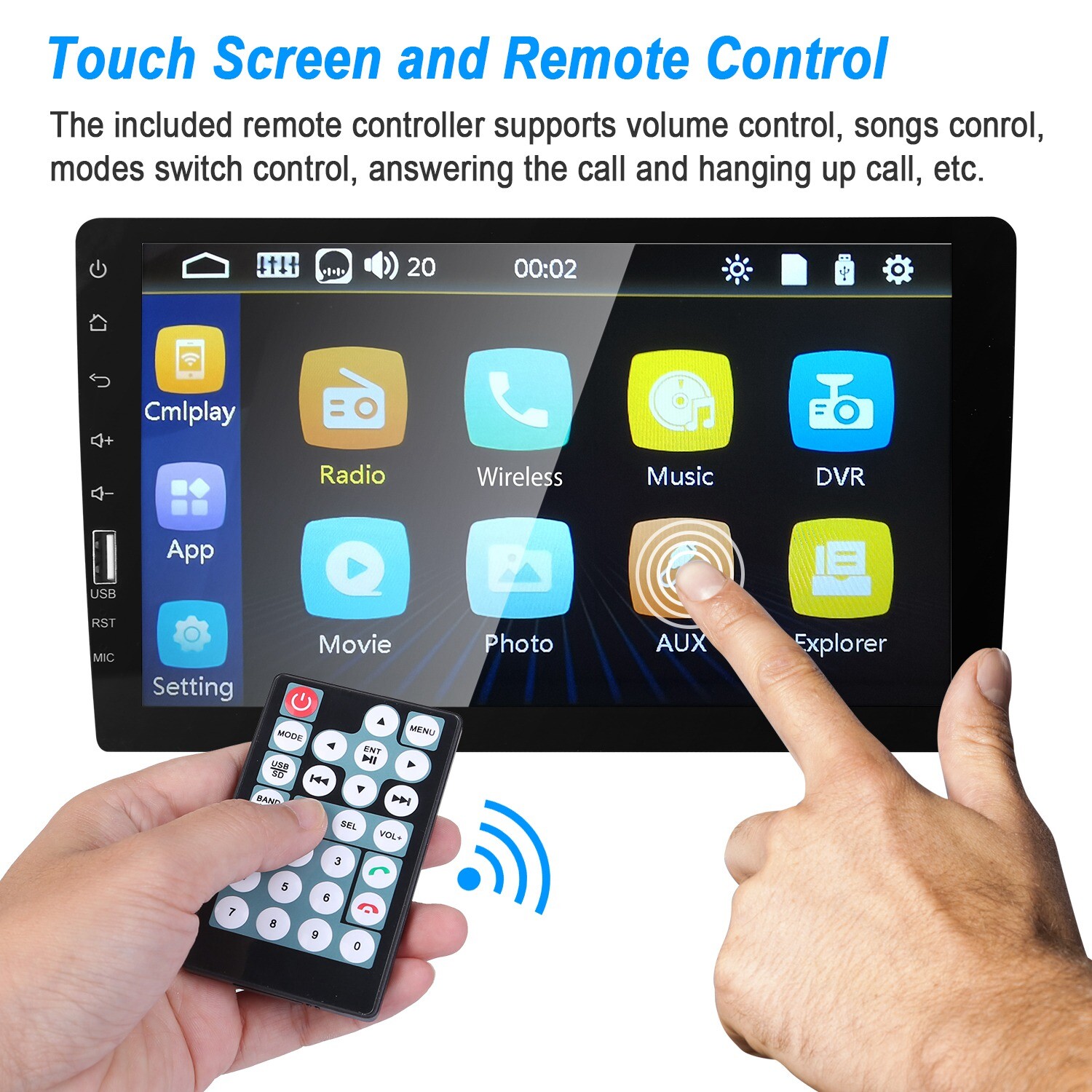 9″ Touch Screen Wireless Car FM Radio Stereo Mp5 Player Mirror Link &Rear Camera