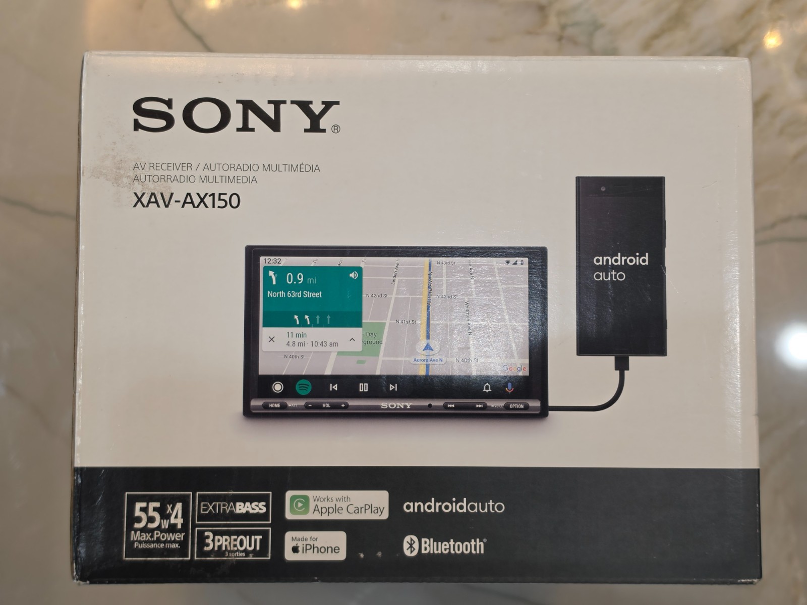 Sony XAV-AX150 Apple CarPlay/Android Auto 7″ Touchscreen-Double-DIN In-Dash Unit
