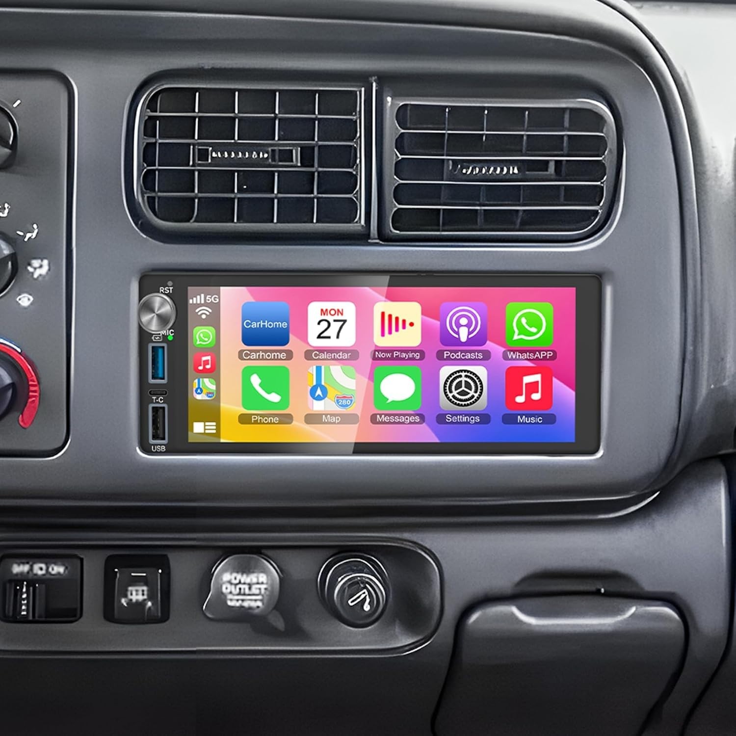 6.2″ 4+64G Android Auto Carplay for Dodge RAM Jeep G.Cherokee Chrysler 1990-2000