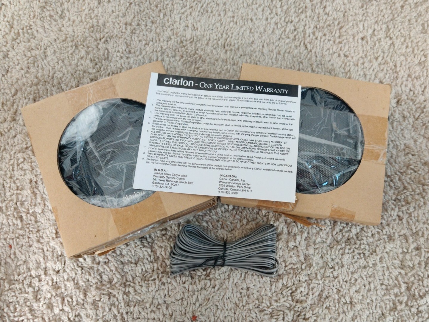 Clarion SE1503 5″ Dual Cone Car Speaker 91dB Water-Resistant NOS Open Box