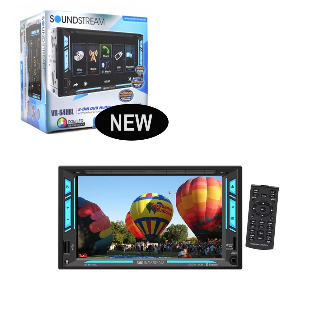SOUNDSTREAM 6.2” VR-64HBL TOUCHSCREEN DVD RECEIVER WITH BLUETOOTH PHONELINK NEW