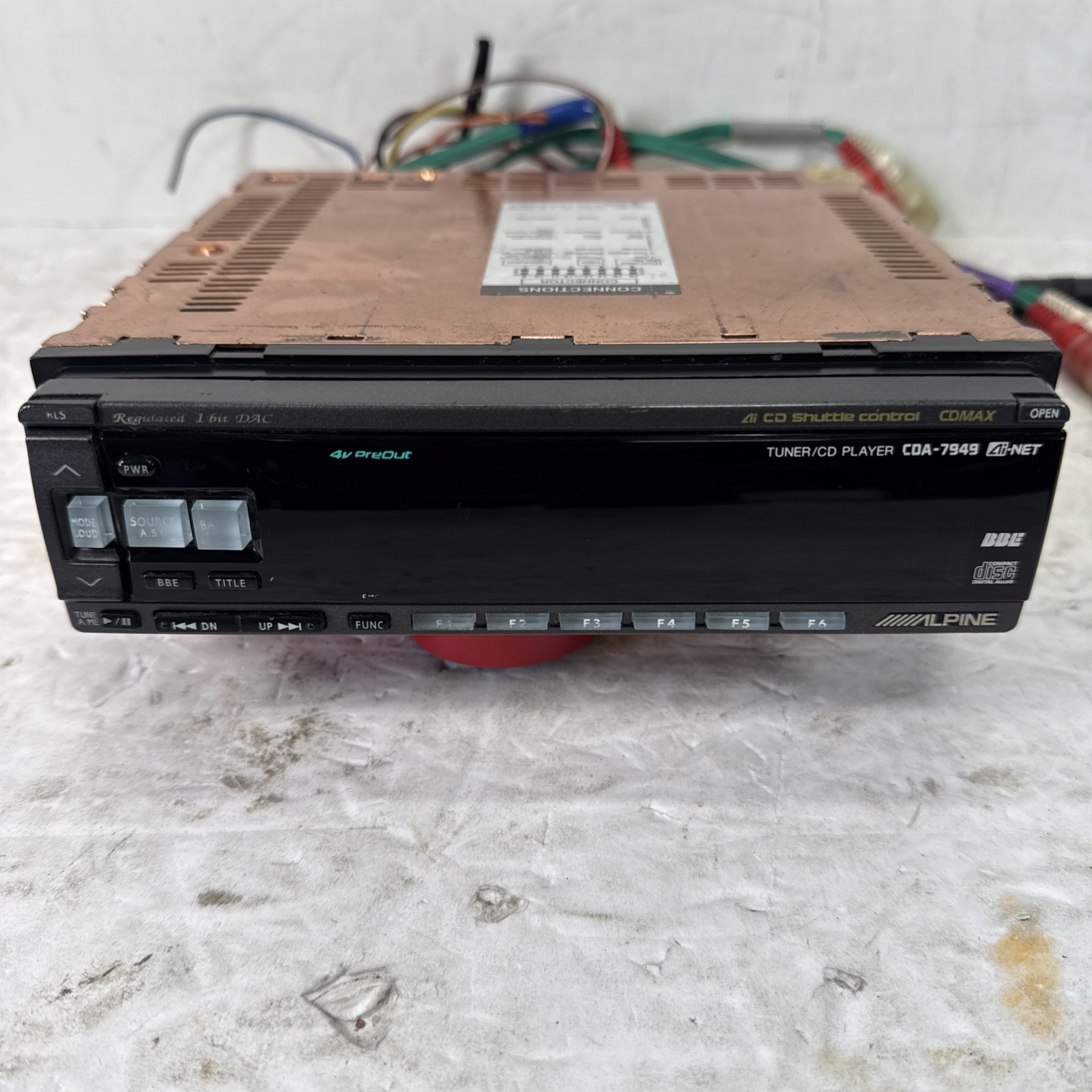 Alpine CDA-7949 Old School Car Stereo CD Player Copper Chasis 4v Preout | TESTED