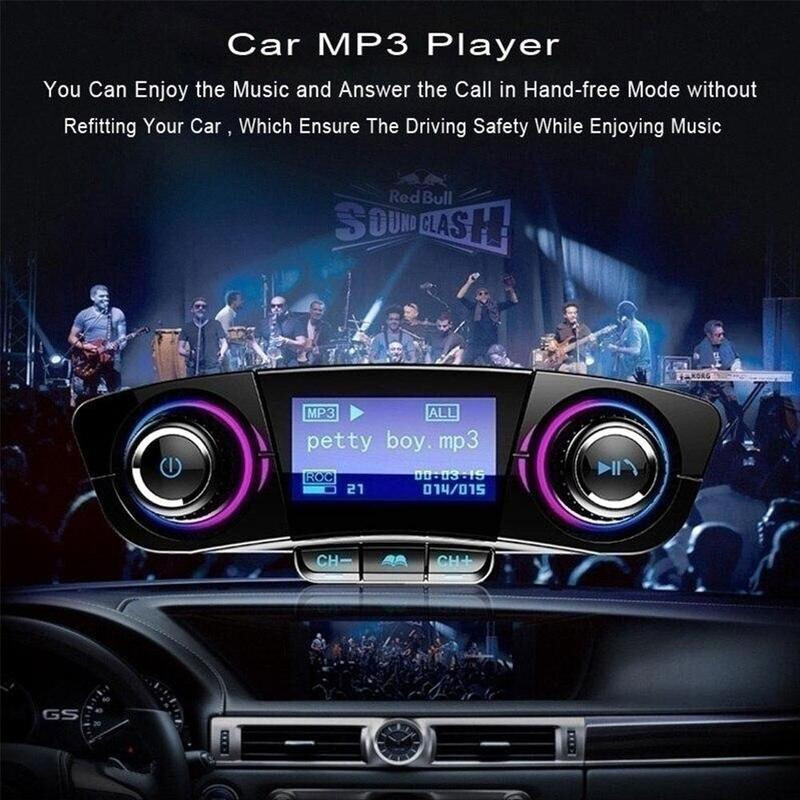 LED Screen Aux Modulator Bluetooth 4.0 Handsfree Car Kit Audio Radio MP3 Player