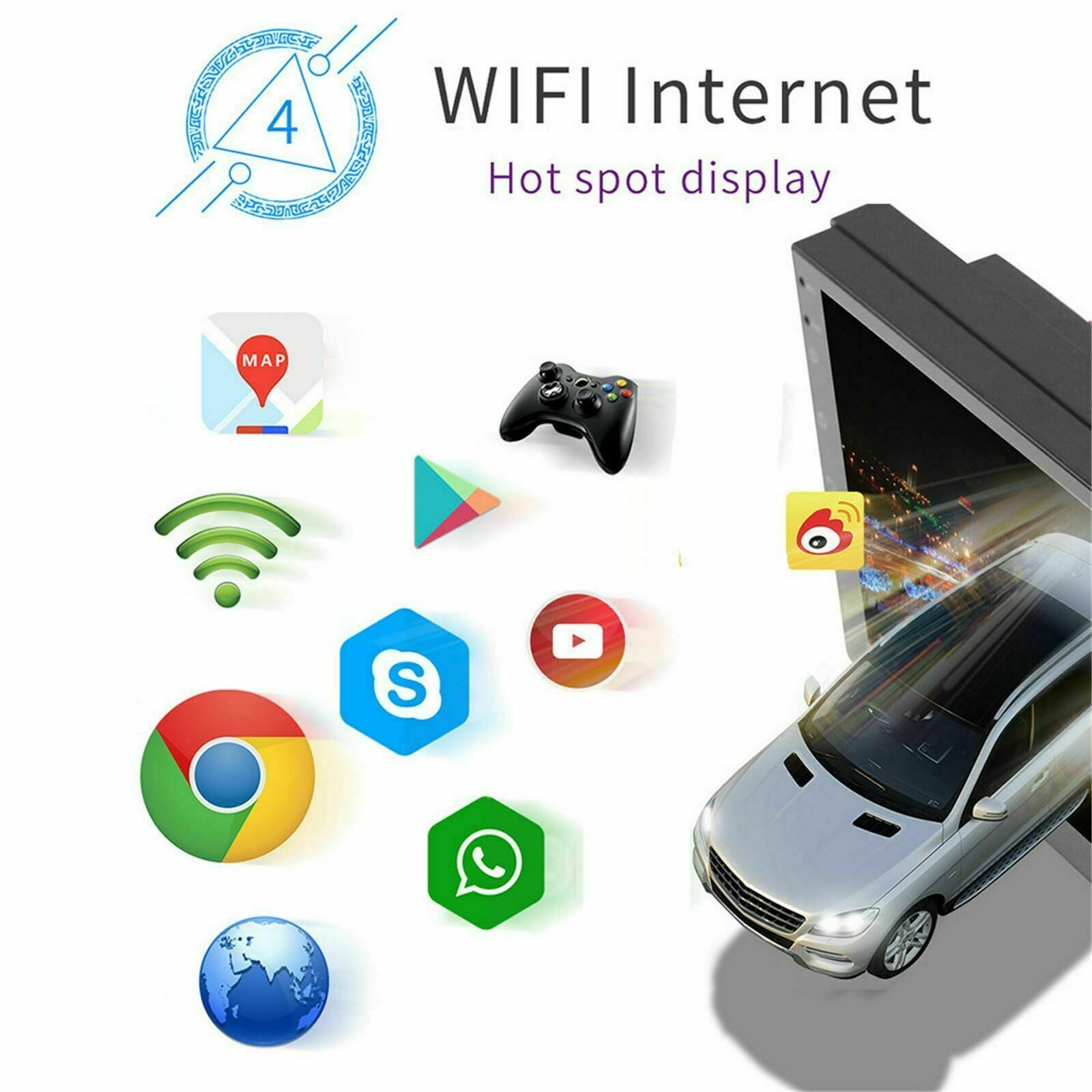 Android 15 Car Stereo GPS Navi MP5 Player 7″ Double 2Din WiFi BT Radio Carplay