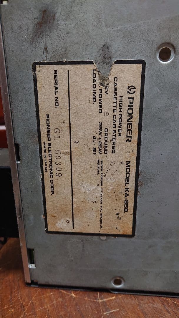 Pioneer KA-858 Vintage Cassette Car Stereo Auto Reverse EQ Working JDM 1986