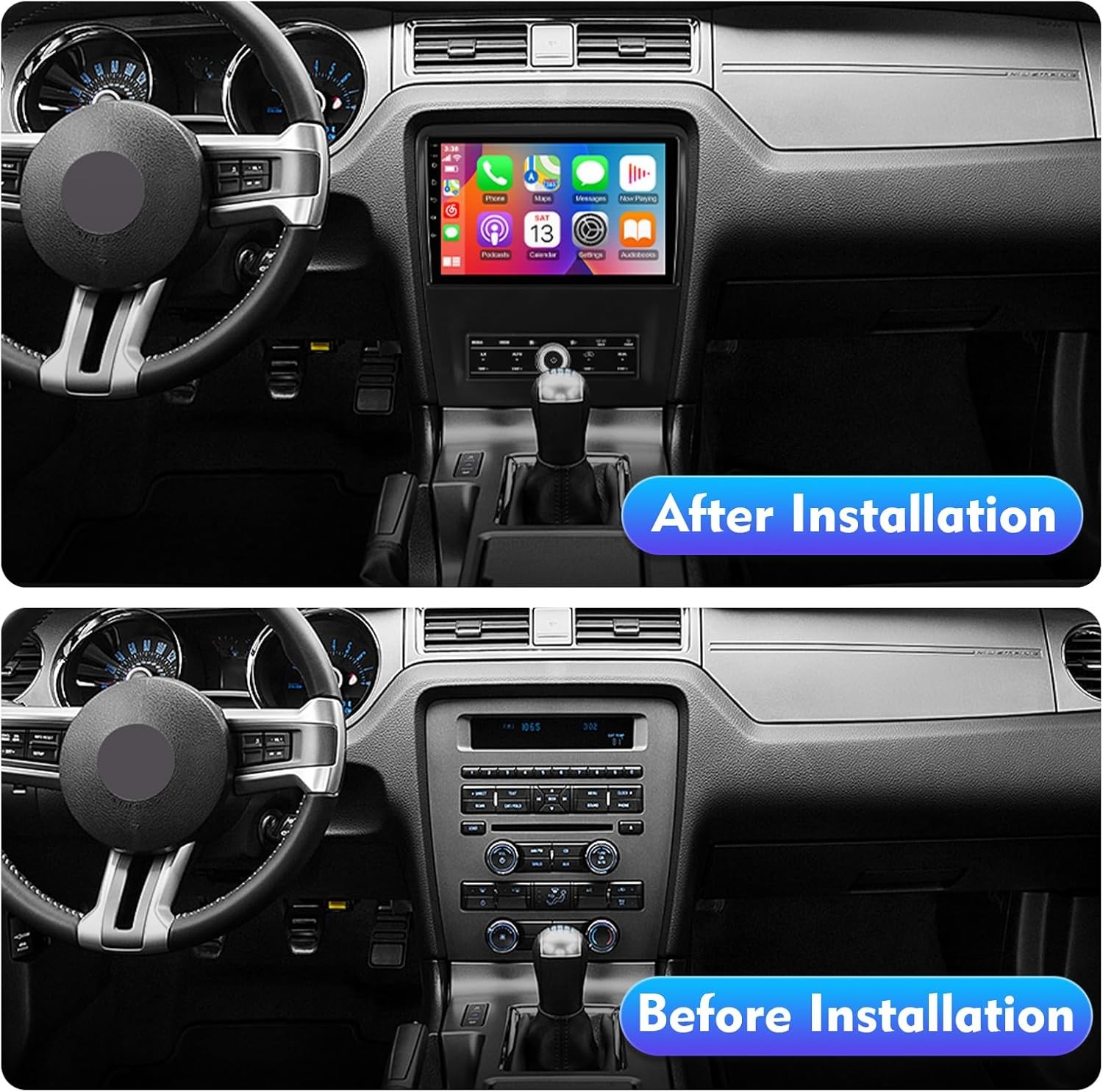 For 2010-2014 Ford Mustang Apple Carplay Car Radio Android 13 Navi GPS Player