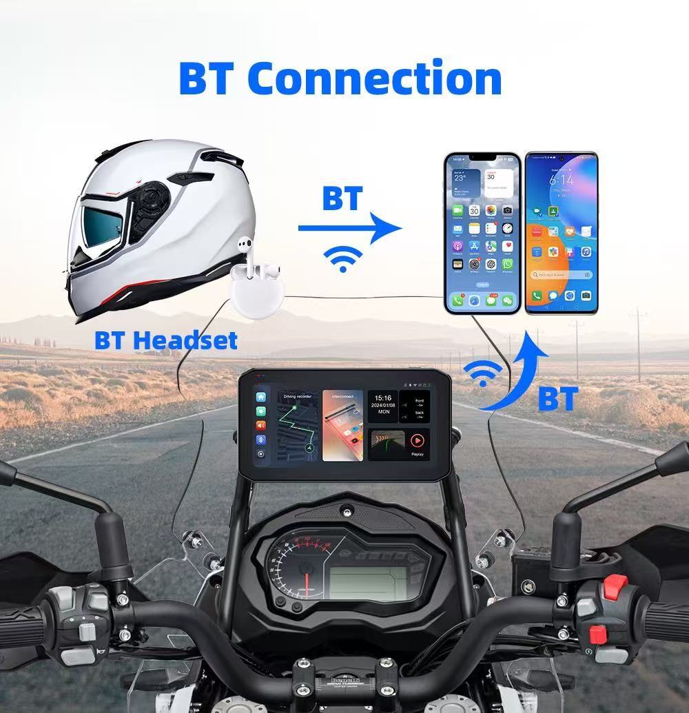 Wireless Carplay Android WHIXO Auto Moto Stereo with HD Display IPS Touchscreen
