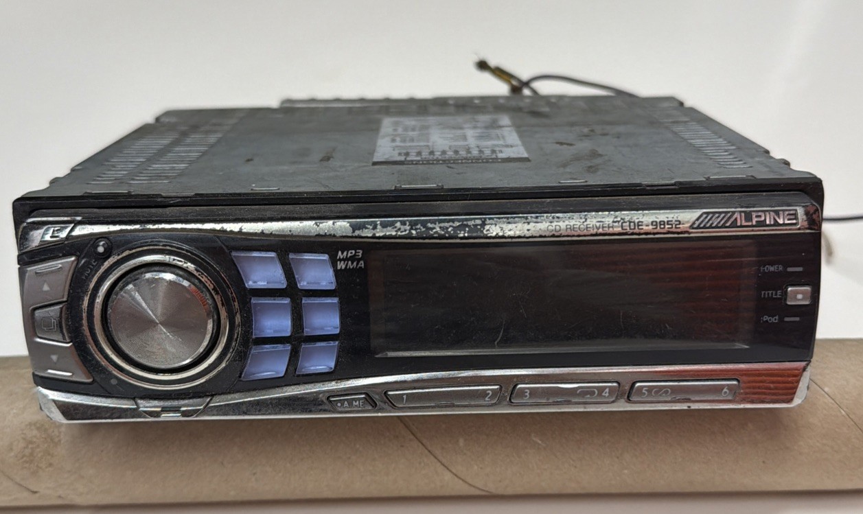 Alpine CDE-9852 Single DIN CD Player Car Stereo Head Unit Untested Parts
