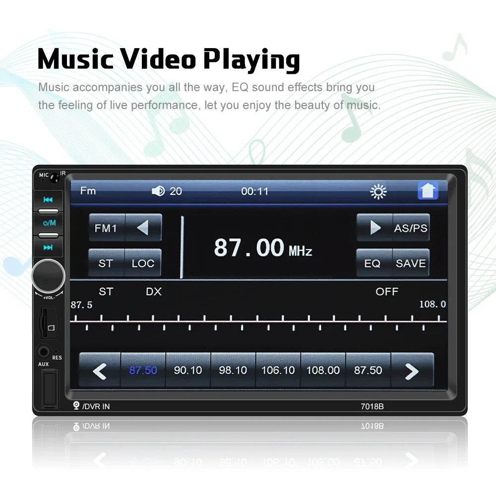 7″ Touch Screen 2 DIN Car MP5 Player Wireless Carplay Stereo Radio With Camera