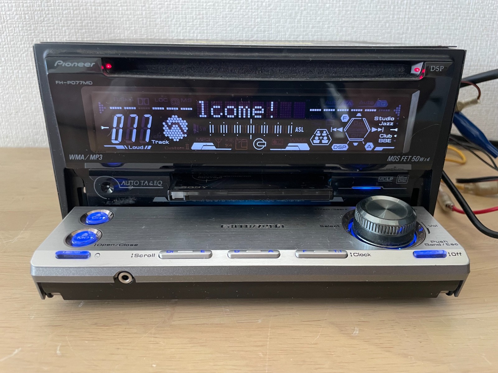 Pioneer Carrozzeria FH-P077MD 2DIN CD MD Bluetooth Player Operation Confirmed