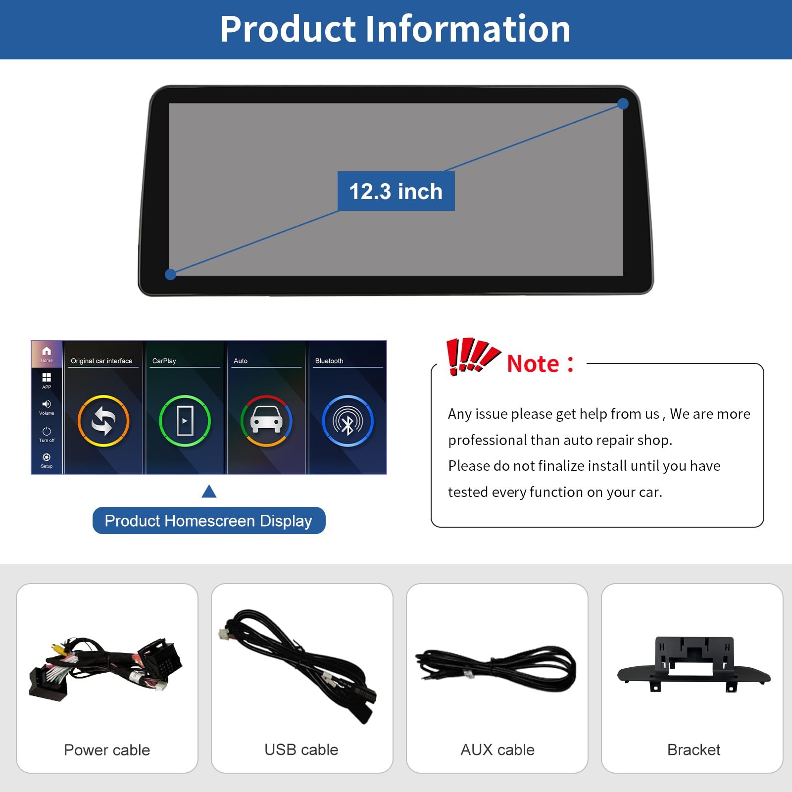 Road Top 12.3 Inch Ultra-Narrow Touchscreen Wireless Carplay for BMW X5 & X6