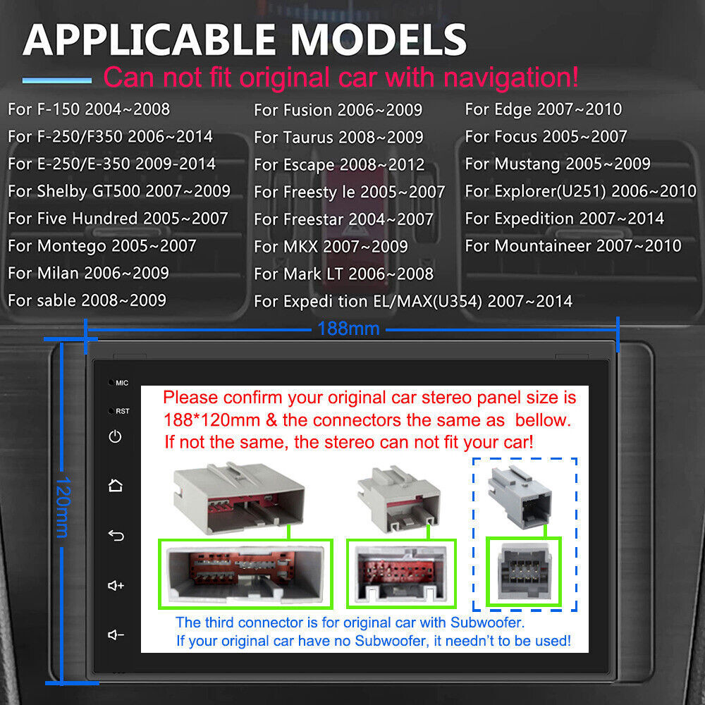 Apple Carplay For 2004-2008 Ford F-150 F150 Car Radio Android 13 Navi GPS Player