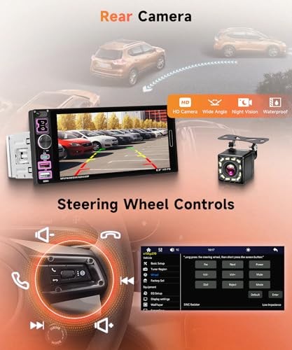 Car Stereo Single Din Carplay Android Auto Car Radio with Bluetooth 5.2, 6.9
