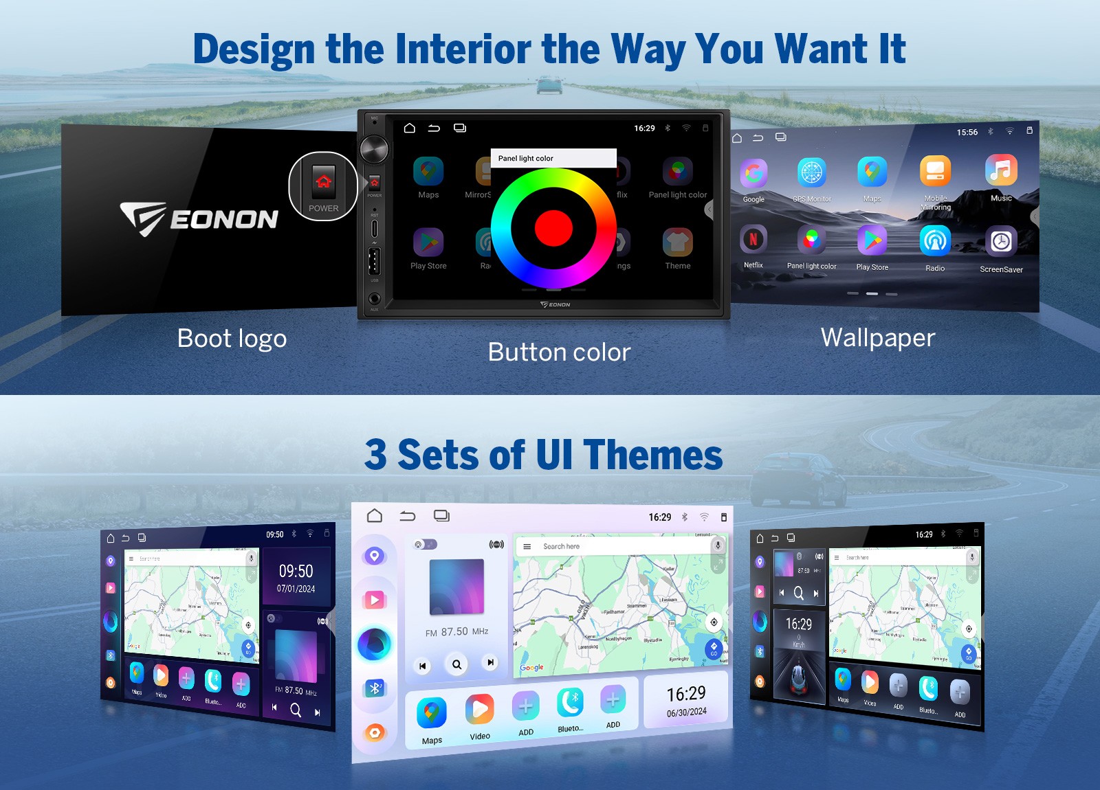 7″ Double Din Car Stereo with Apple Carplay & Android Auto Radio Audio Octa Core