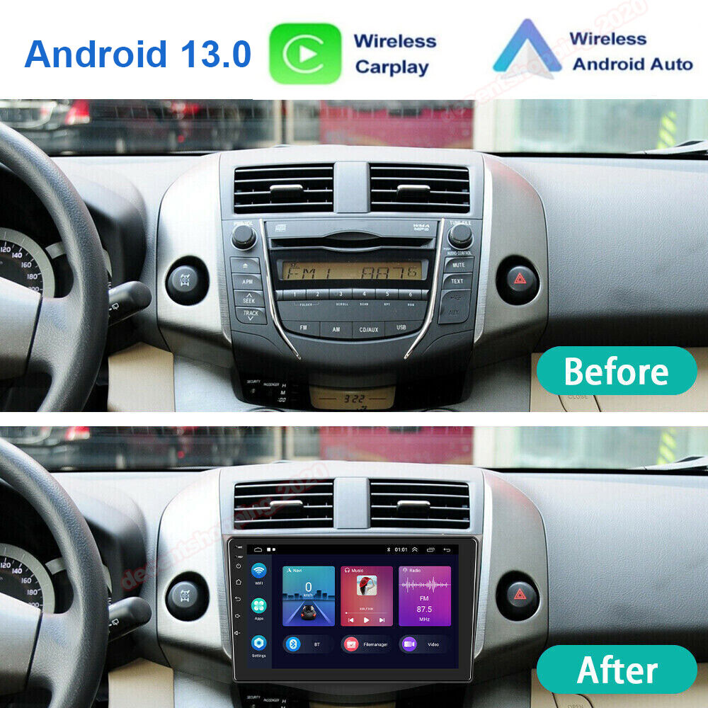 Apple Carplay For Toyota RAV4 2007-2012 Android 15 Car Stereo Radio GPS WIFI+Cam